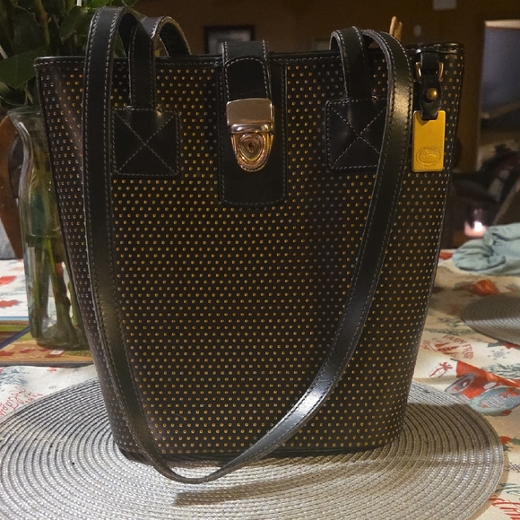Dooney & Bourke Handbags - Dooney & Bourke Black and Gold Tote